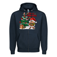 Navy merry christmas gnomes Zipper Hoodie - FaDigitalArtStudio