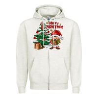 Oatmeal Heather merry christmas gnomes Zipper Hoodie - FaDigitalArtStudio