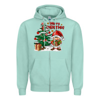 Seafoam merry christmas gnomes Zipper Hoodie - FaDigitalArtStudio