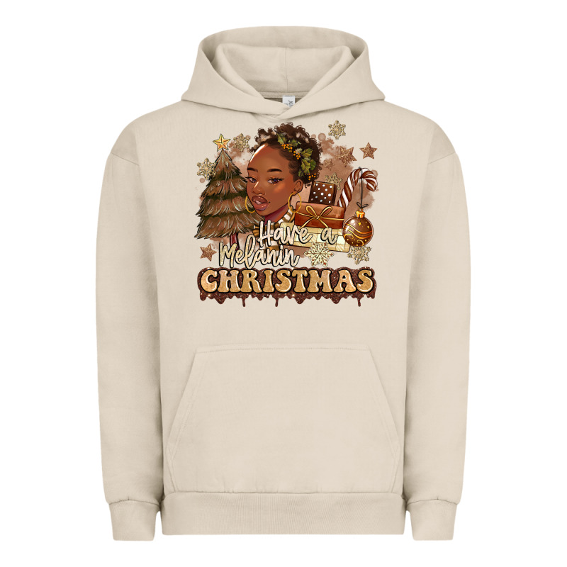 Have A Melanin Christmas  Black Woman Urban Hoodie by MaliasSmallBusiness | Teevron