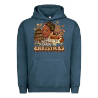 Pigment Midnight Navy have a melanin christmas  black woman Urban Hoodie - MaliasSmallBusiness