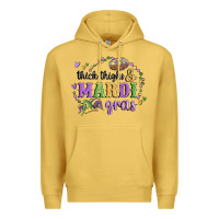 Antique Gold thick thighs mardi gras Premium Hoodie - MaliasSmallBusiness