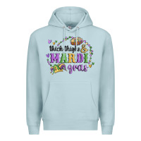 Blue Mist thick thighs mardi gras Premium Hoodie - MaliasSmallBusiness