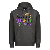 Charcoal Heather thick thighs mardi gras Premium Hoodie - MaliasSmallBusiness