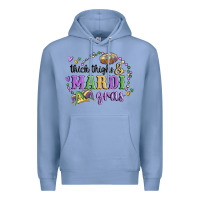 Colony Blue thick thighs mardi gras Premium Hoodie - MaliasSmallBusiness