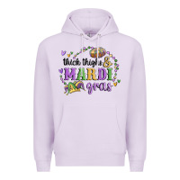 Lilac thick thighs mardi gras Premium Hoodie - MaliasSmallBusiness