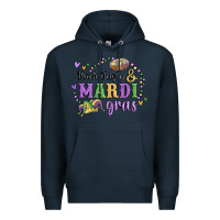 Navy thick thighs mardi gras Premium Hoodie - MaliasSmallBusiness
