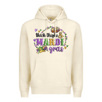 Sandshell thick thighs mardi gras Premium Hoodie - MaliasSmallBusiness