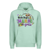 Seafoam thick thighs mardi gras Premium Hoodie - MaliasSmallBusiness