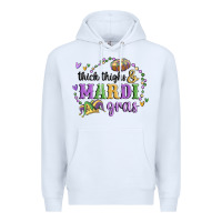 White thick thighs mardi gras Premium Hoodie - MaliasSmallBusiness