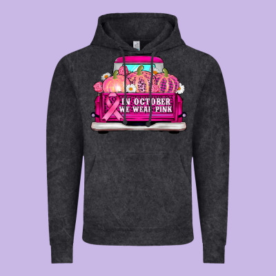 Truck In October We Wear Pink Vintage Hoodie Designed By Adodesignshop