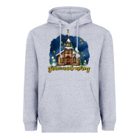 Heather Grey Christmas church and snow grace and mercy Heavyweight Hoodie - AdoDesignShop