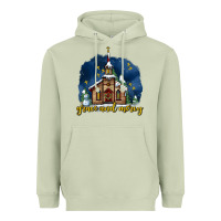 Matcha Christmas church and snow grace and mercy Heavyweight Hoodie - AdoDesignShop