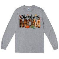 Heather Grey thankful mom Long Sleeve Tee - texasbilliewilder