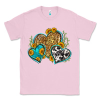 Bubblegum Pink leopard cowhide hearts Classic Tee - Zillion Design Studio