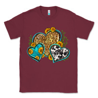 Burgundy leopard cowhide hearts Classic Tee - Zillion Design Studio