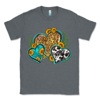 Charcoal Heather leopard cowhide hearts Classic Tee - Zillion Design Studio