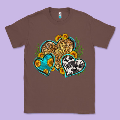 Leopard Cowhide Hearts Classic Tee Designed By Zillion Design Studio