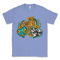 Colony Blue leopard cowhide hearts Classic Tee - Zillion Design Studio