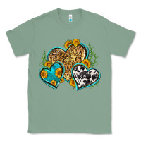 Sage leopard cowhide hearts Classic Tee - Zillion Design Studio