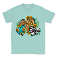 Seafoam leopard cowhide hearts Classic Tee - Zillion Design Studio