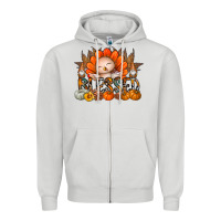 Dove Grey Thanksgiving Turkey Pumpkin Blessed Zipper Hoodie - CowhideDigitalArt