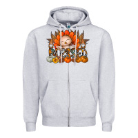 Heather Grey Thanksgiving Turkey Pumpkin Blessed Zipper Hoodie - CowhideDigitalArt