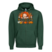 Sports Green Thanksgiving Turkey Pumpkin Blessed Zipper Hoodie - CowhideDigitalArt