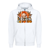 White Thanksgiving Turkey Pumpkin Blessed Zipper Hoodie - CowhideDigitalArt