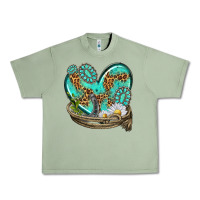 Oil Green turquoise western heart with horseshoe Urban Heavy Tee - texasbilliewilder