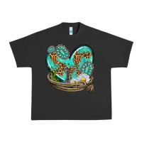 Pigment Black turquoise western heart with horseshoe Urban Heavy Tee - texasbilliewilder