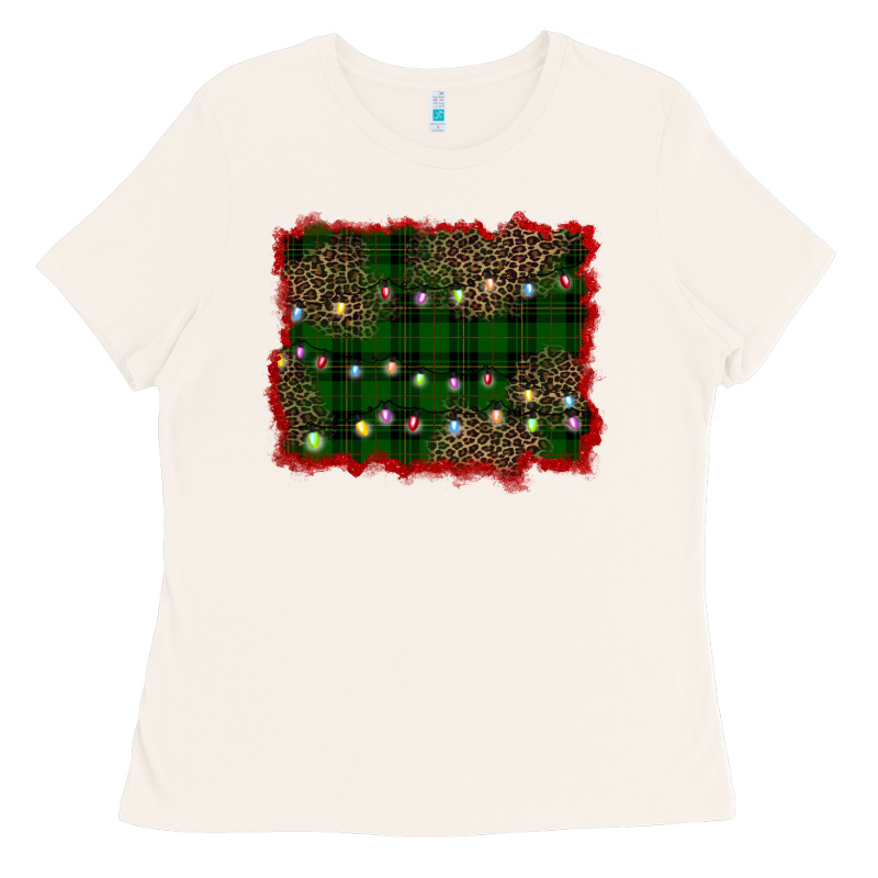 Christmas Green Plaid Background Ladies Tee by BarkalooDesign | Teevron