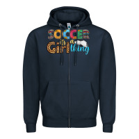 Navy soccer it's a girl thing Zipper Hoodie - HRA Design Shop