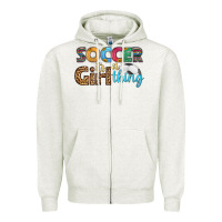 Oatmeal Heather soccer it's a girl thing Zipper Hoodie - HRA Design Shop