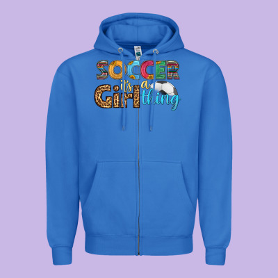 Soccer It's A Girl Thing Zipper Hoodie Designed By Hra Design Shop