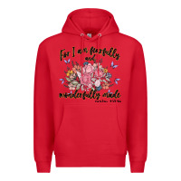 Red for i am fearfully and wonderfully made Premium Hoodie - MaliasSmallBusiness