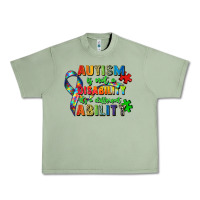 Oil Green autism is not a disability its a different ability Urban Heavy Tee - Zillion Design Studio