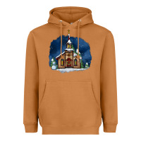 Meerkat Christmas church and snow Heavyweight Hoodie - AdoDesignShop