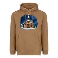 Toasted Coconut Christmas church and snow Heavyweight Hoodie - AdoDesignShop
