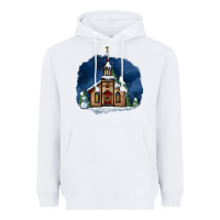 White Christmas church and snow Heavyweight Hoodie - AdoDesignShop