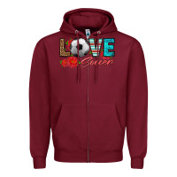 Burgundy love soccer Zipper Hoodie - HRA Design Shop