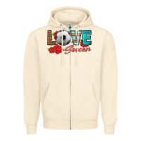 Sandshell love soccer Zipper Hoodie - HRA Design Shop