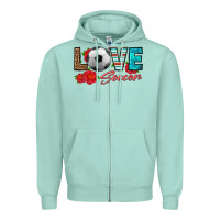 Seafoam love soccer Zipper Hoodie - HRA Design Shop