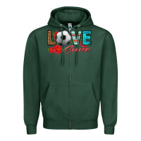 Sports Green love soccer Zipper Hoodie - HRA Design Shop