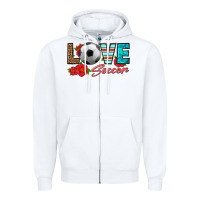 White love soccer Zipper Hoodie - HRA Design Shop
