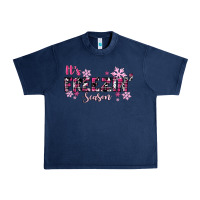 Navy It's Freezin Season Pink Christmas Urban Heavy Tee - RanaPortraitStore