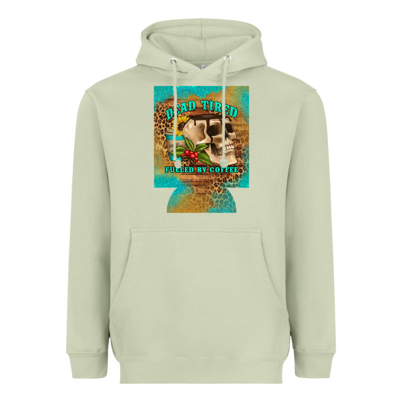 Dead Tired Fueled By Coffee 12 Oz Can Cooler (regular) Heavyweight Hoodie by Artiststas | Teevron