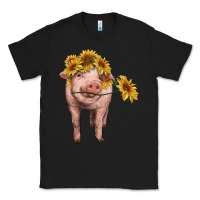 Black pig with sunflowers Classic Tee - RanaPortraitStore