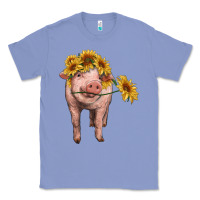 Colony Blue pig with sunflowers Classic Tee - RanaPortraitStore