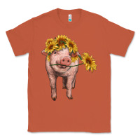 Copper pig with sunflowers Classic Tee - RanaPortraitStore